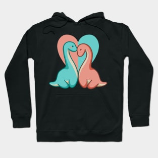 Cute long neck couple, dino, dinosaurs Hoodie